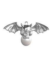 Winged Demon Skull Pearl Pendant