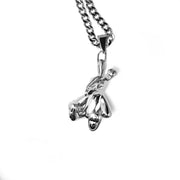 death by jewelry custom stainless steel skull bunny rabbit pendant