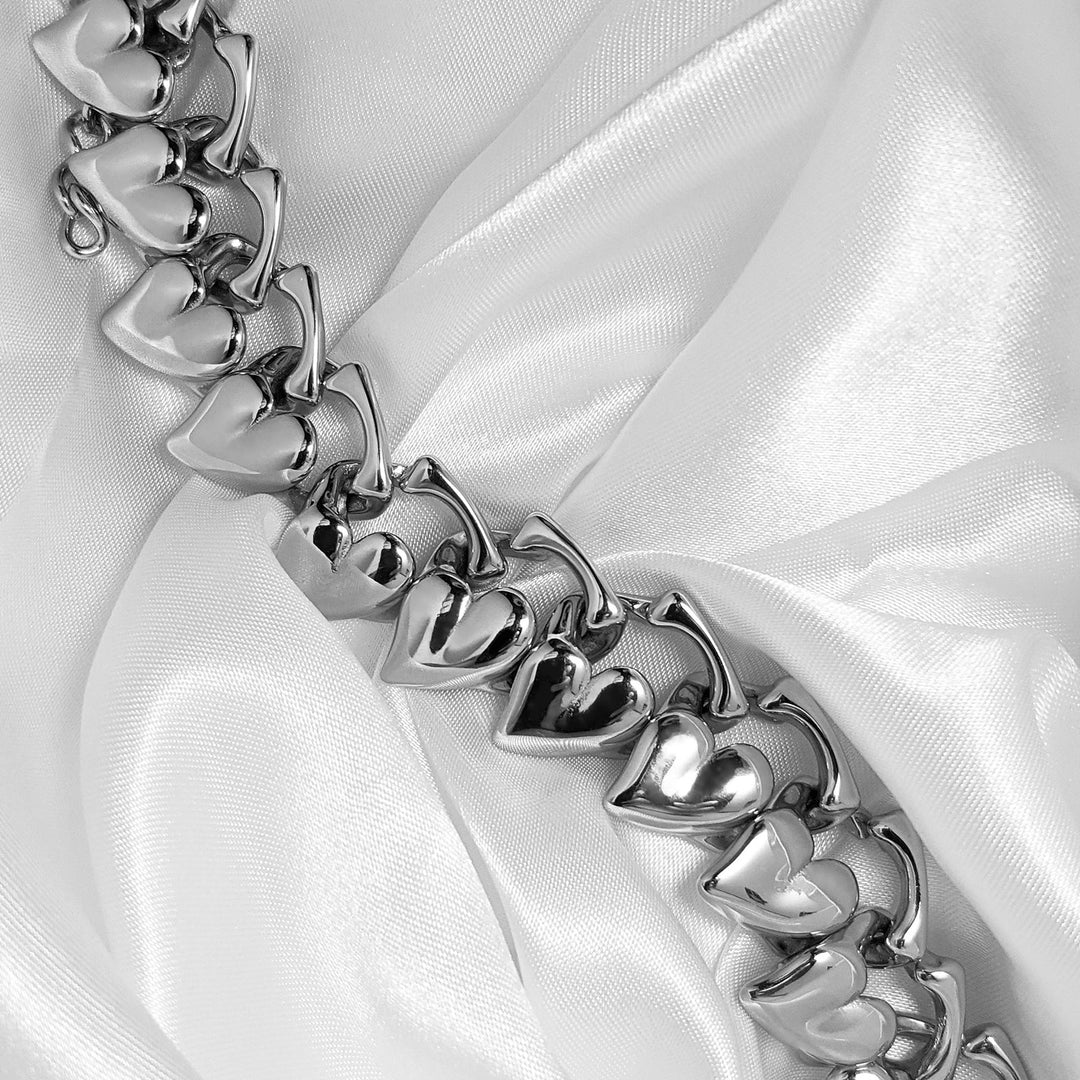 death by jewelry custom stainless steel love to death heart chain bracelet