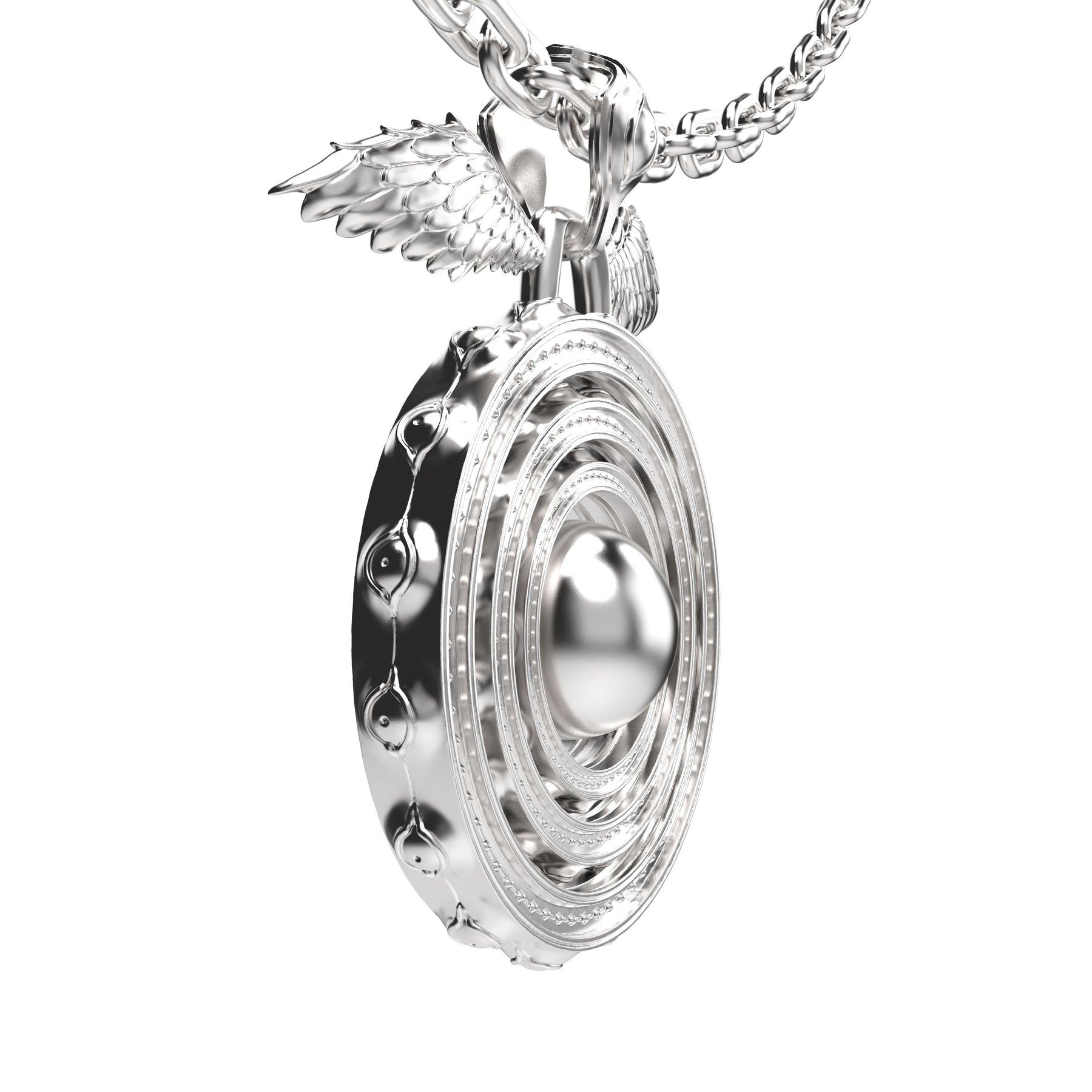 death by jewelry ophanim angel pendant